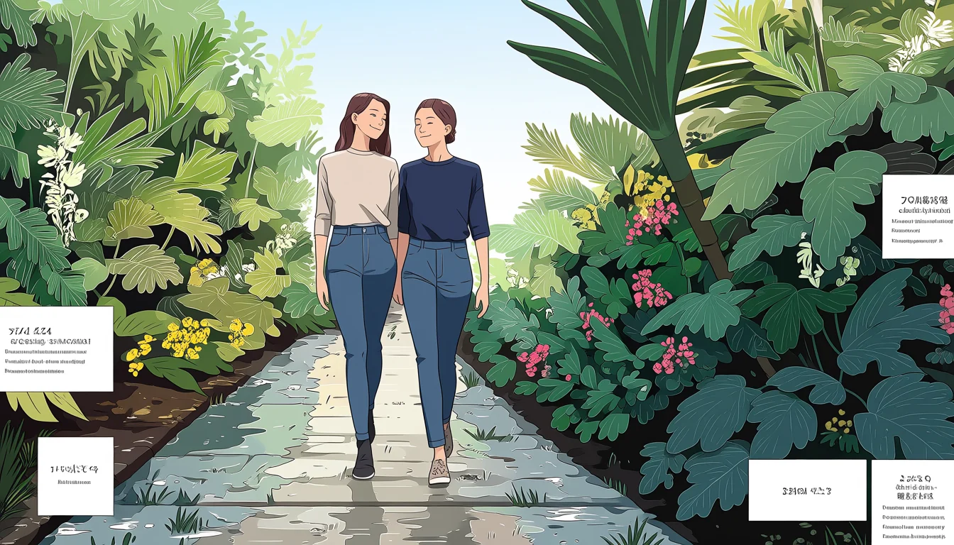 Original text-free editorial illustration for 3D Lesbian Comics