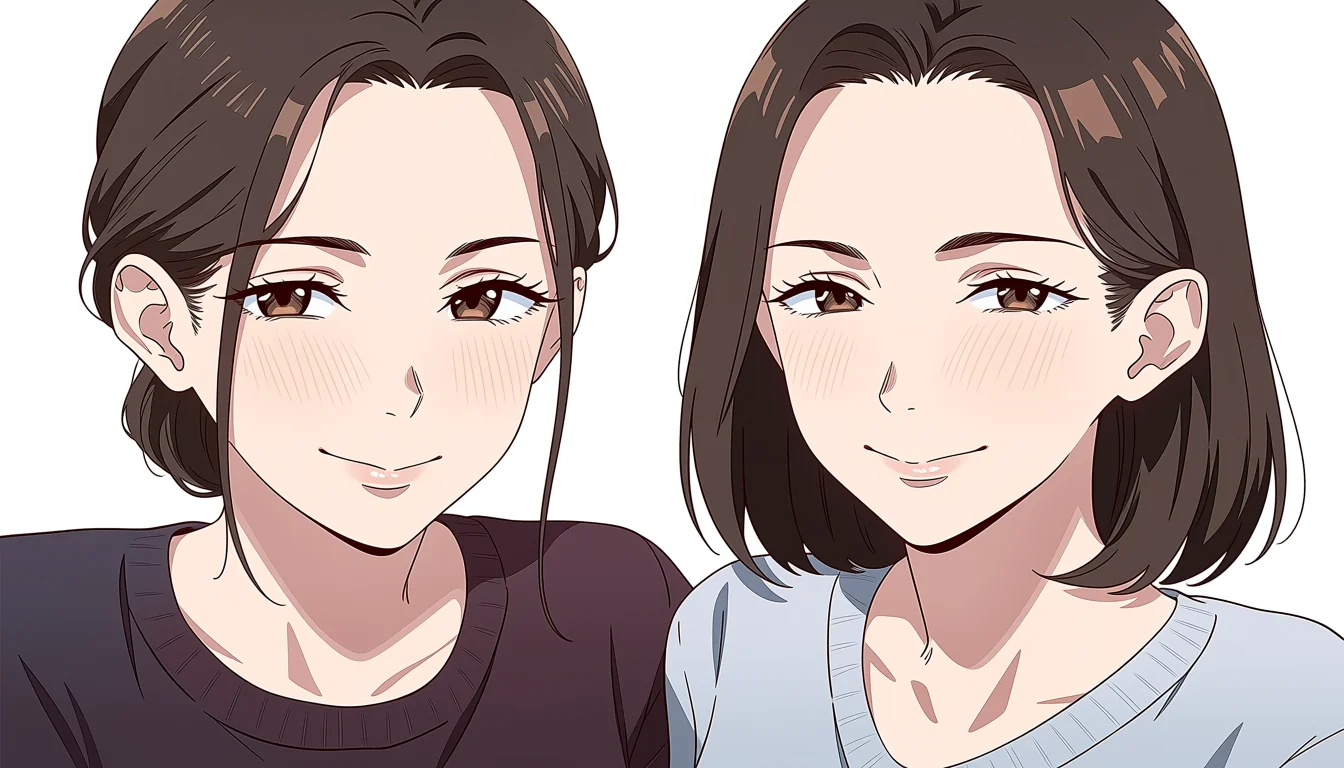 Original adult editorial illustration for Anime Girl Lesbian Porn
