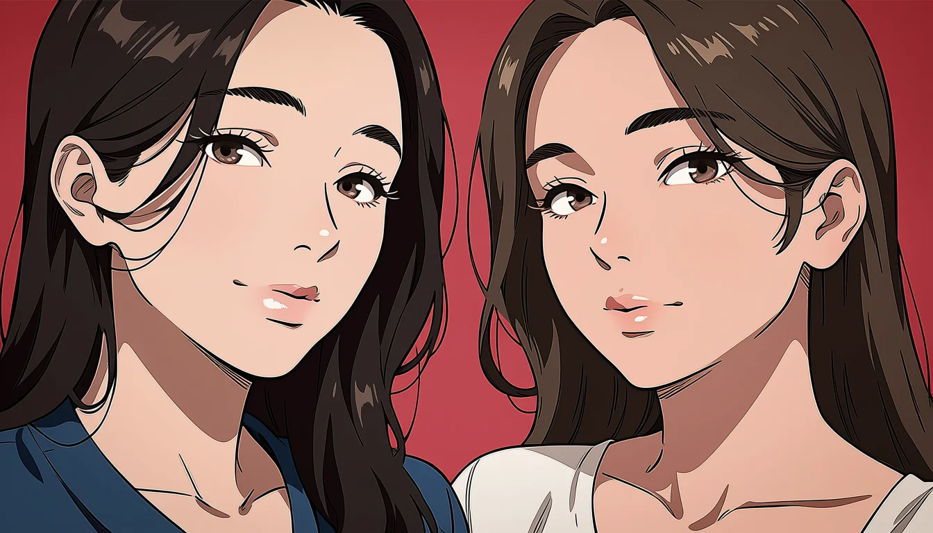 Original adult editorial illustration for Anime Hot Lesbian Sex