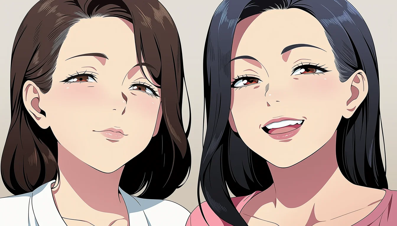 Original adult editorial illustration for Anime Lesbian Anal