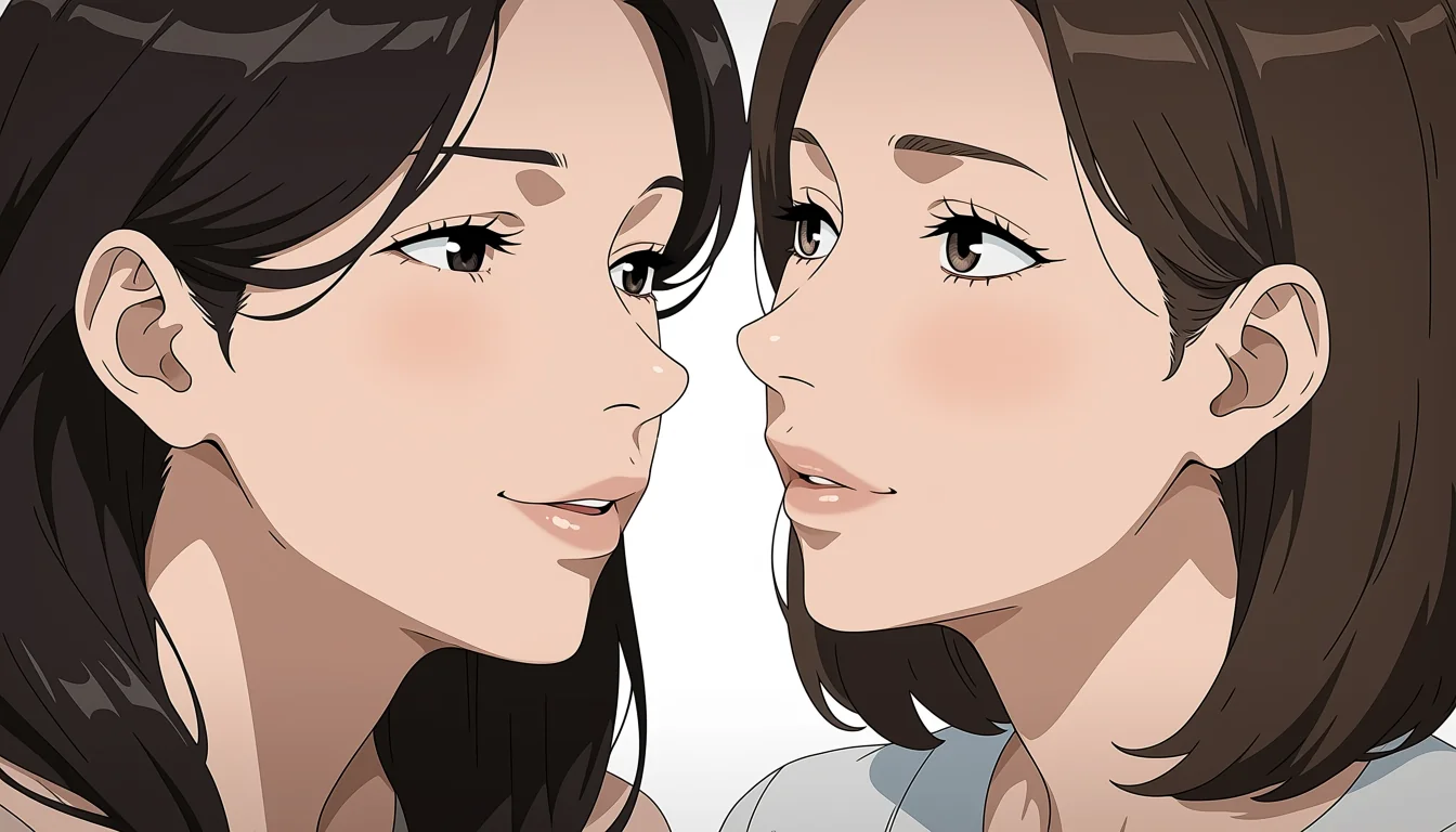 Original adult editorial illustration for Anime Lesbian Fingering