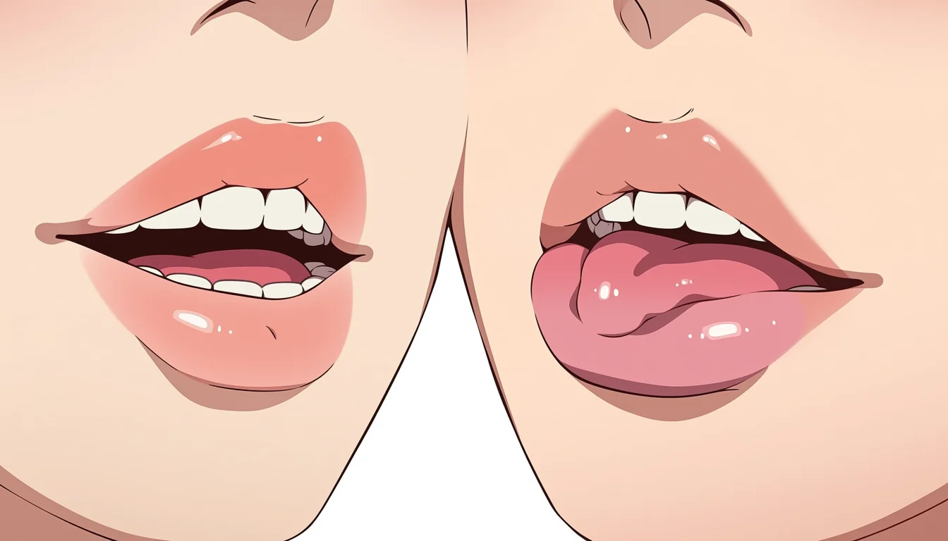 Original adult editorial illustration for Anime Lesbian Licking