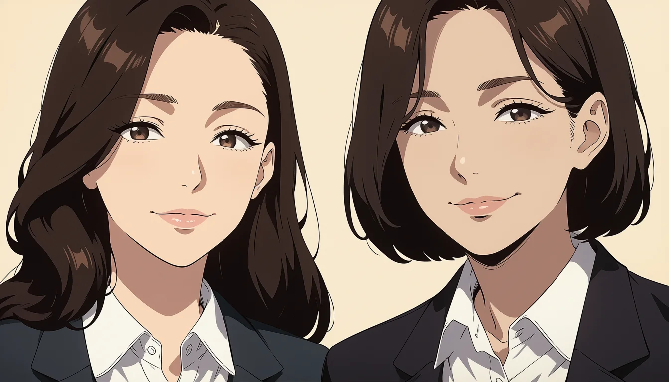 Original adult editorial illustration for Anime Lesbian Pornhub