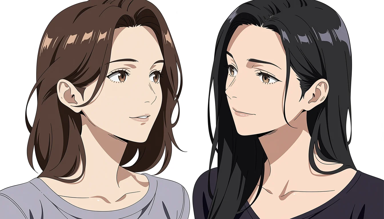 Original adult editorial illustration for Anime Lesbian Xxx