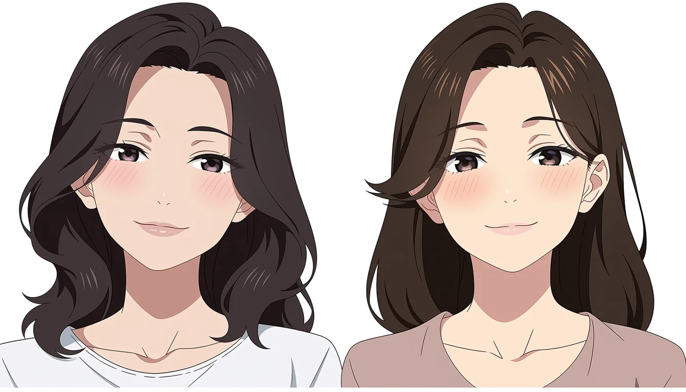 Original adult editorial illustration for Anime Lesbians Boobs