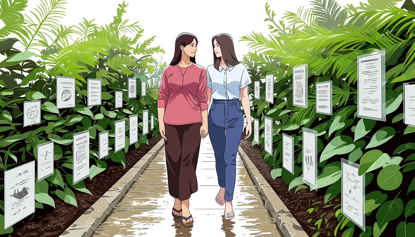 Original text-free editorial illustration for Animelesbianporn