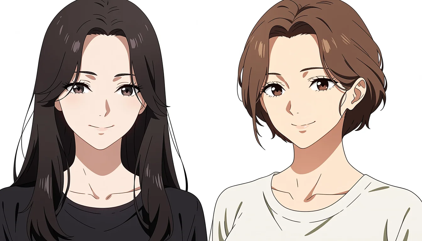 Original adult editorial illustration for Big Tits Anime Lesbian