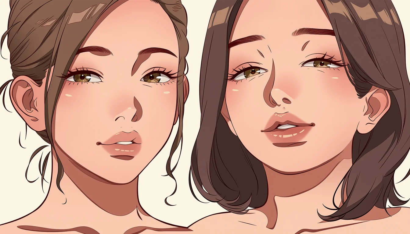 Original adult editorial illustration for Comic Lesbian Sex