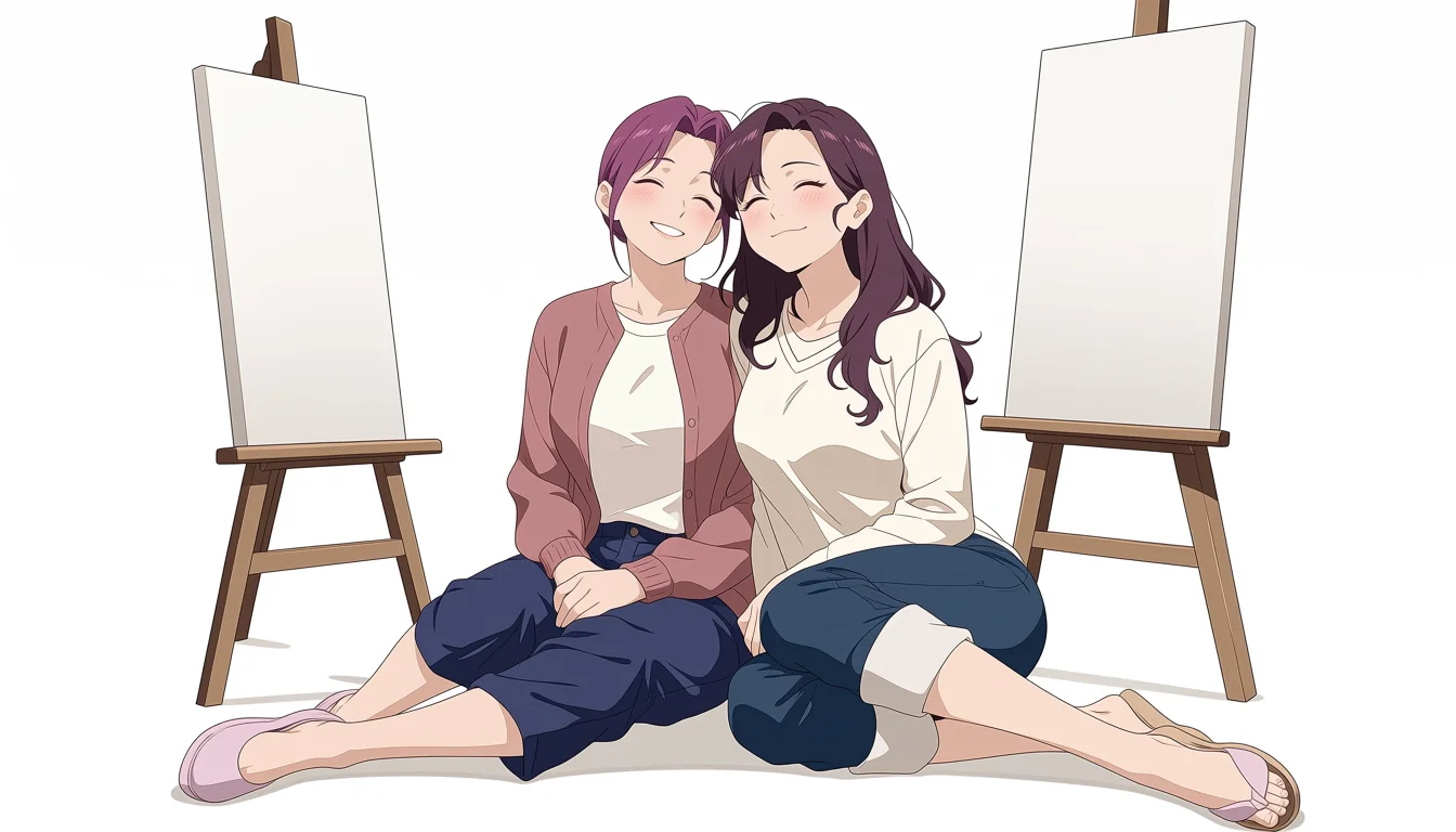 Editorial art for Doki Doki Yuri Hentai: choose original adult characters