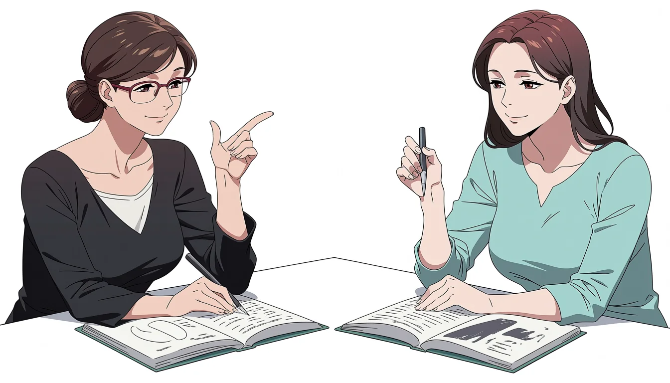 Editorial art for A craft guide to Doujinshi Hentai Yuri