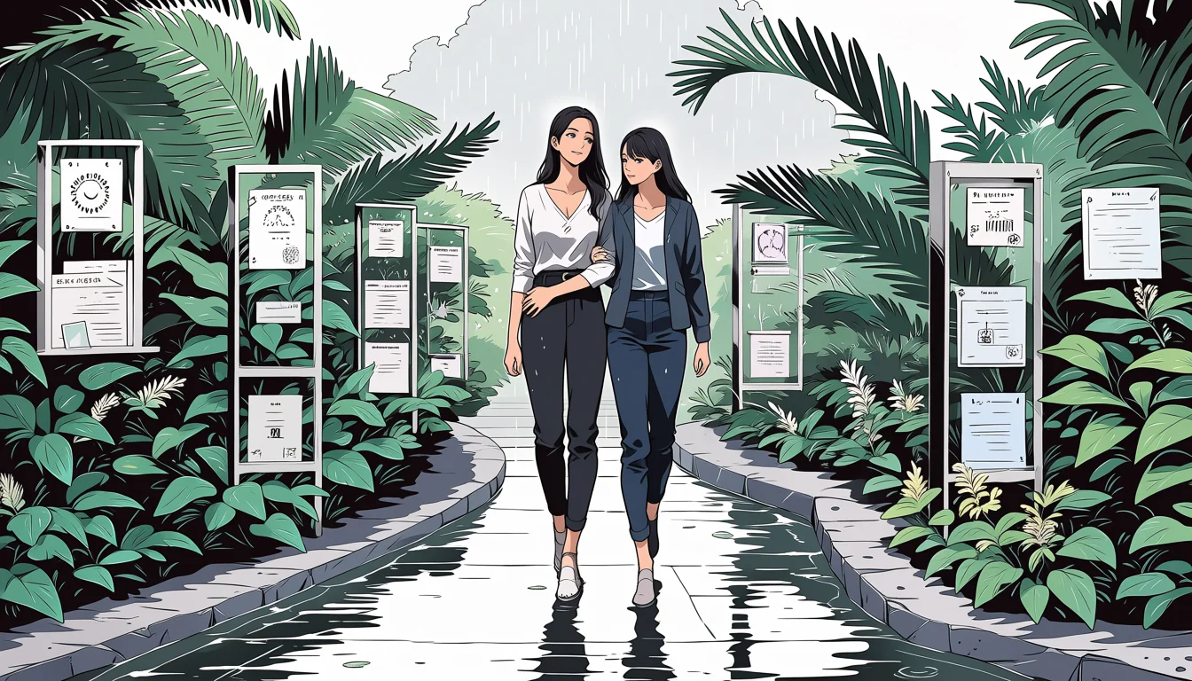 Original text-free editorial illustration for A craft guide to Hentailesbian