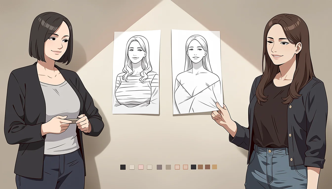 Editorial art for A craft guide to Hot Lesbian Porn Comics