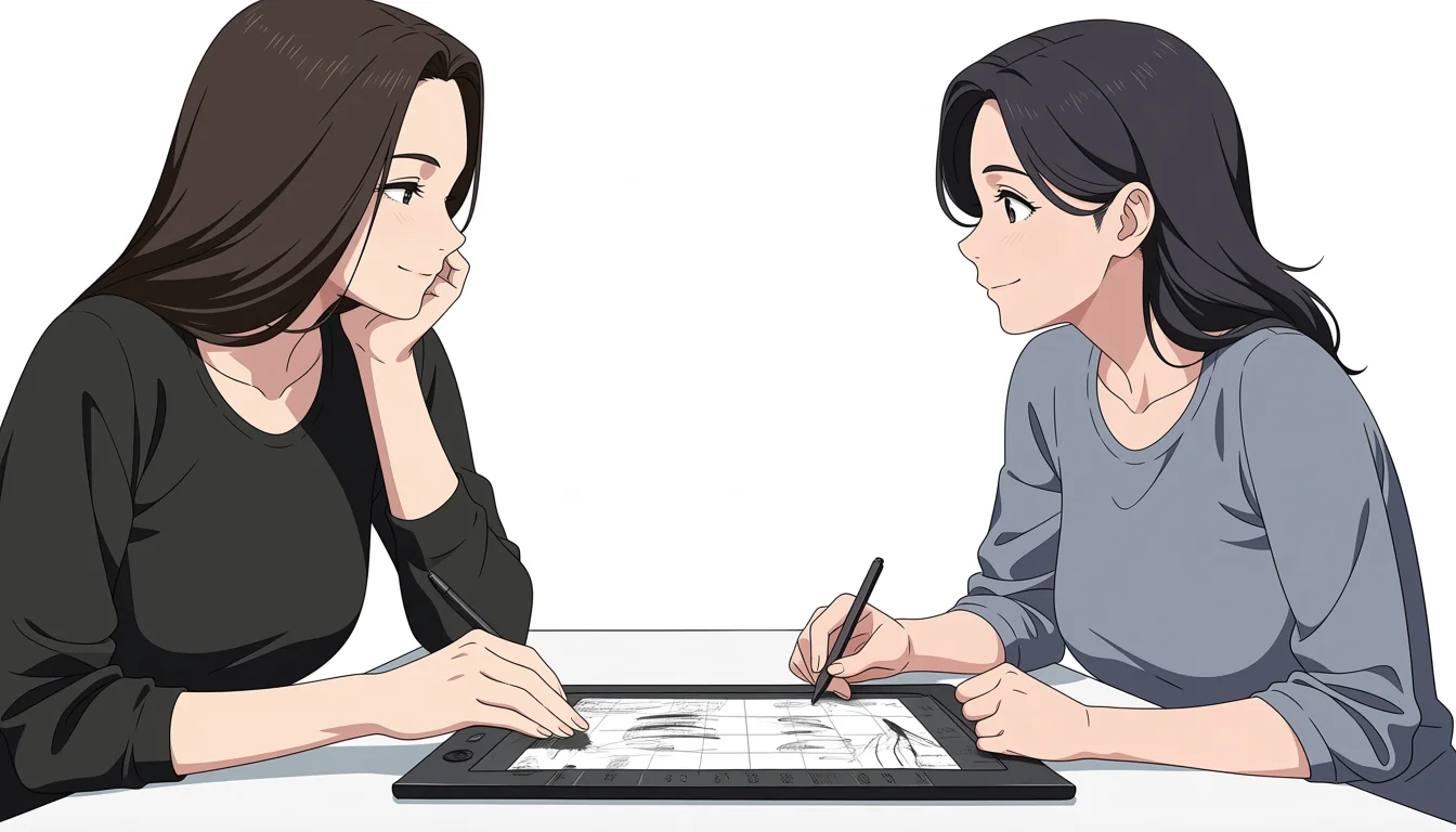 Editorial art for How to read Lesbian Anime Feet as visual craft