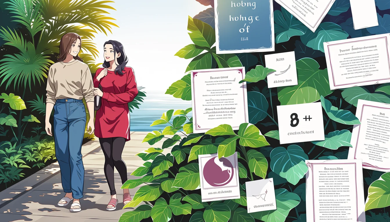 Original text-free editorial illustration for How to read Lesbian Futa Anime as visual craft