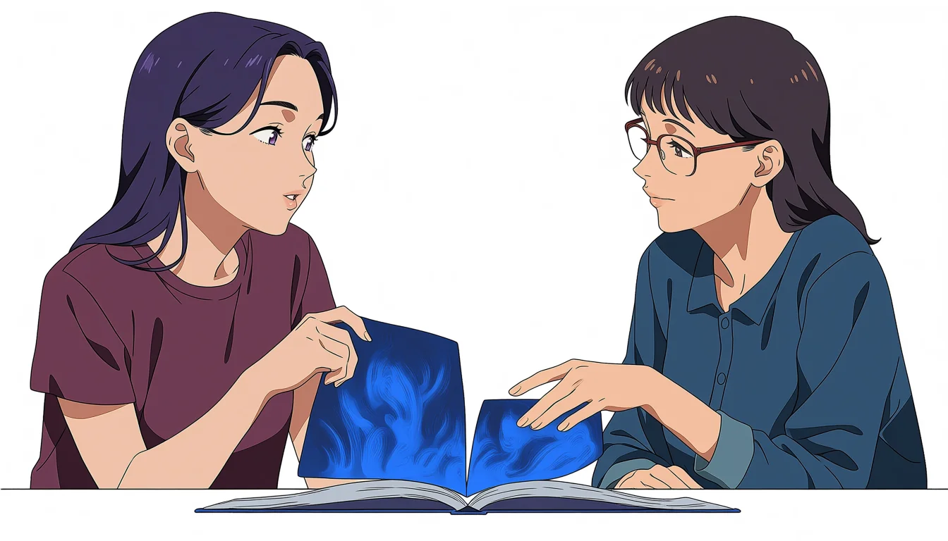 Editorial art for How to read Naked Anime Yuri as visual craft