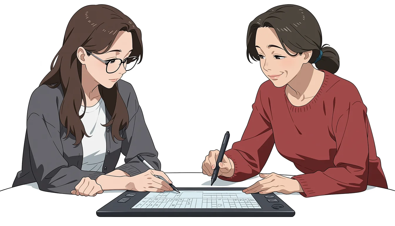 Editorial art for A craft guide to Threesome Yuri Hentai
