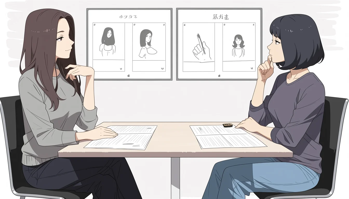 Editorial art for A craft guide to Yuri Hentai Doujinshi
