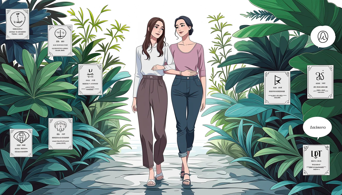 Original text-free editorial illustration for What “Yuri Henti” means in adult-art search