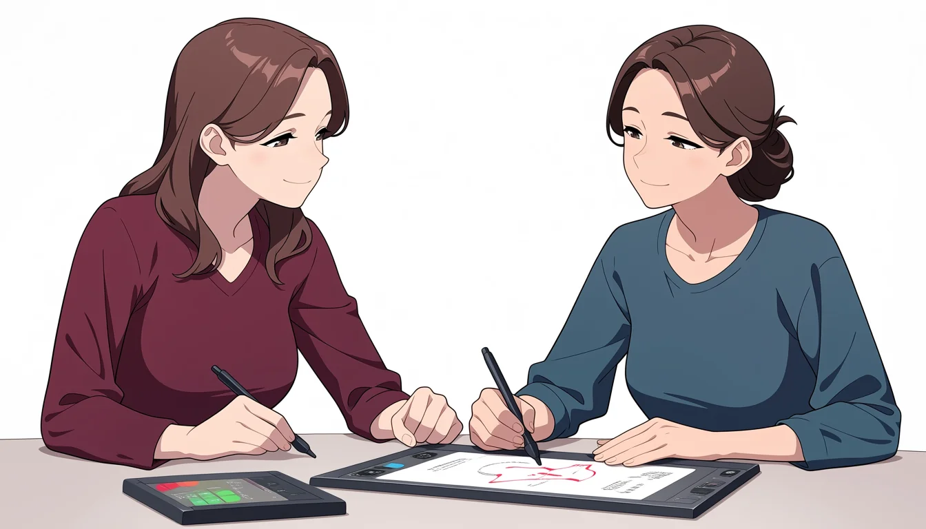 Editorial art for A craft guide to Yuri Porn Comics