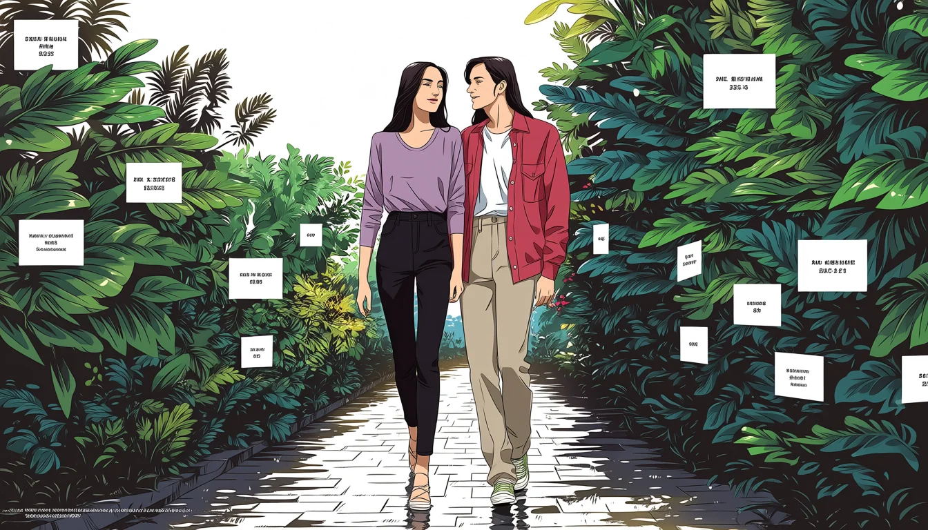 Original text-free editorial illustration for How to read Yurinaked as visual craft